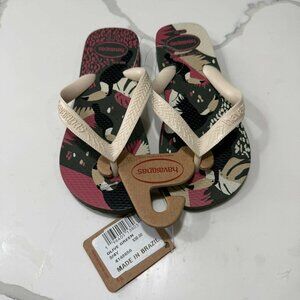 Havaianas Flip Flops Olive Green Sandals Girl Size US 3